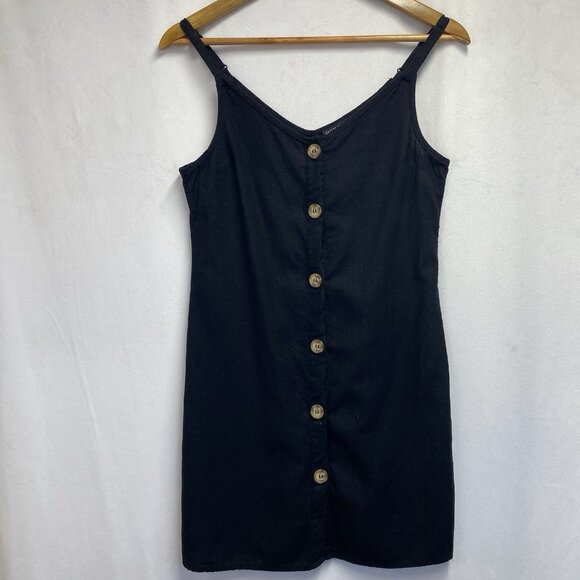 COTTON ON Woven Margot Slip Adjustable Strap V-Neck Mini Dress Women XS Black - Picture 1 of 13